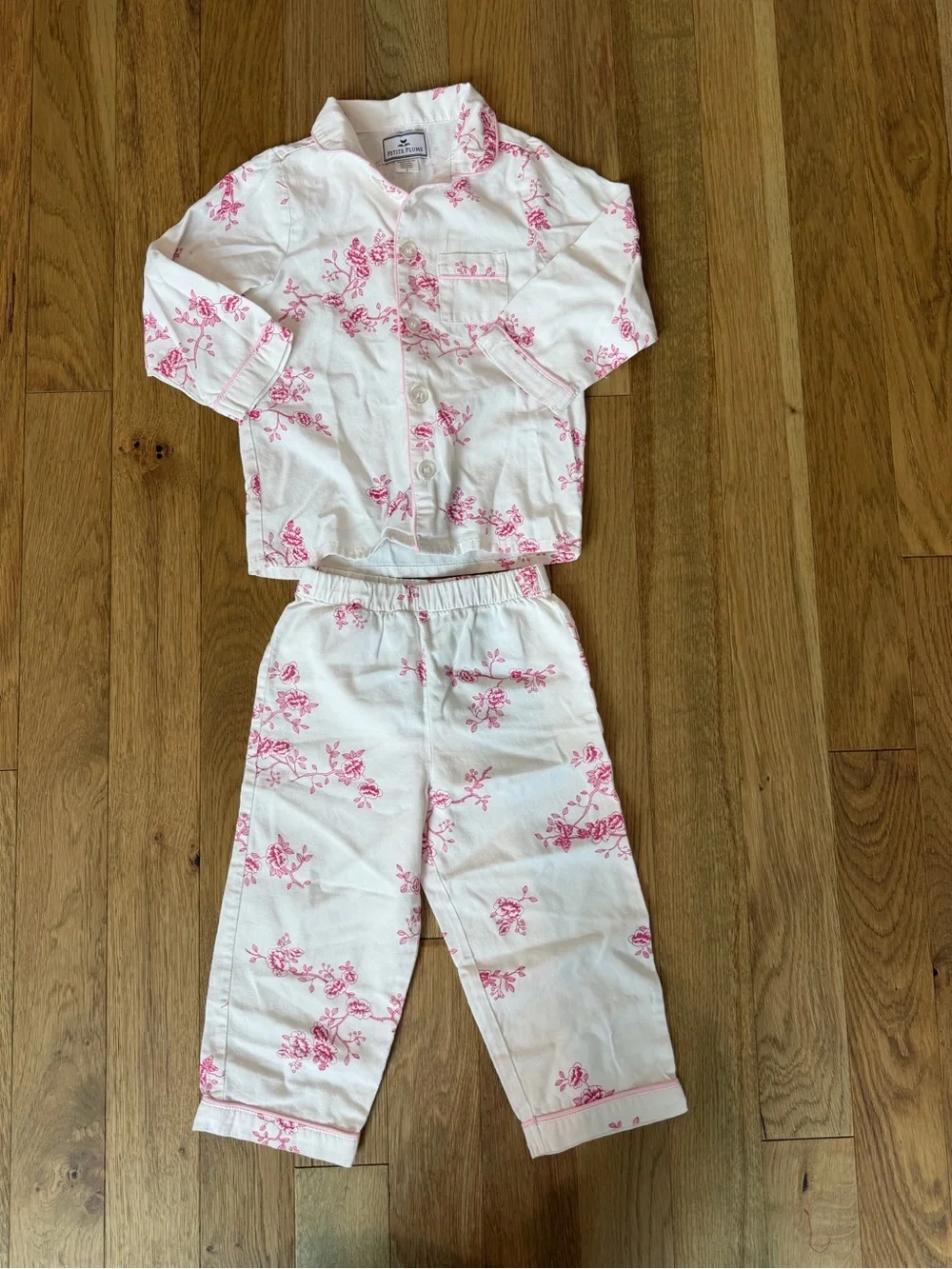 😴 Petite Plume English Rose Girls Pajama Set - Size 3